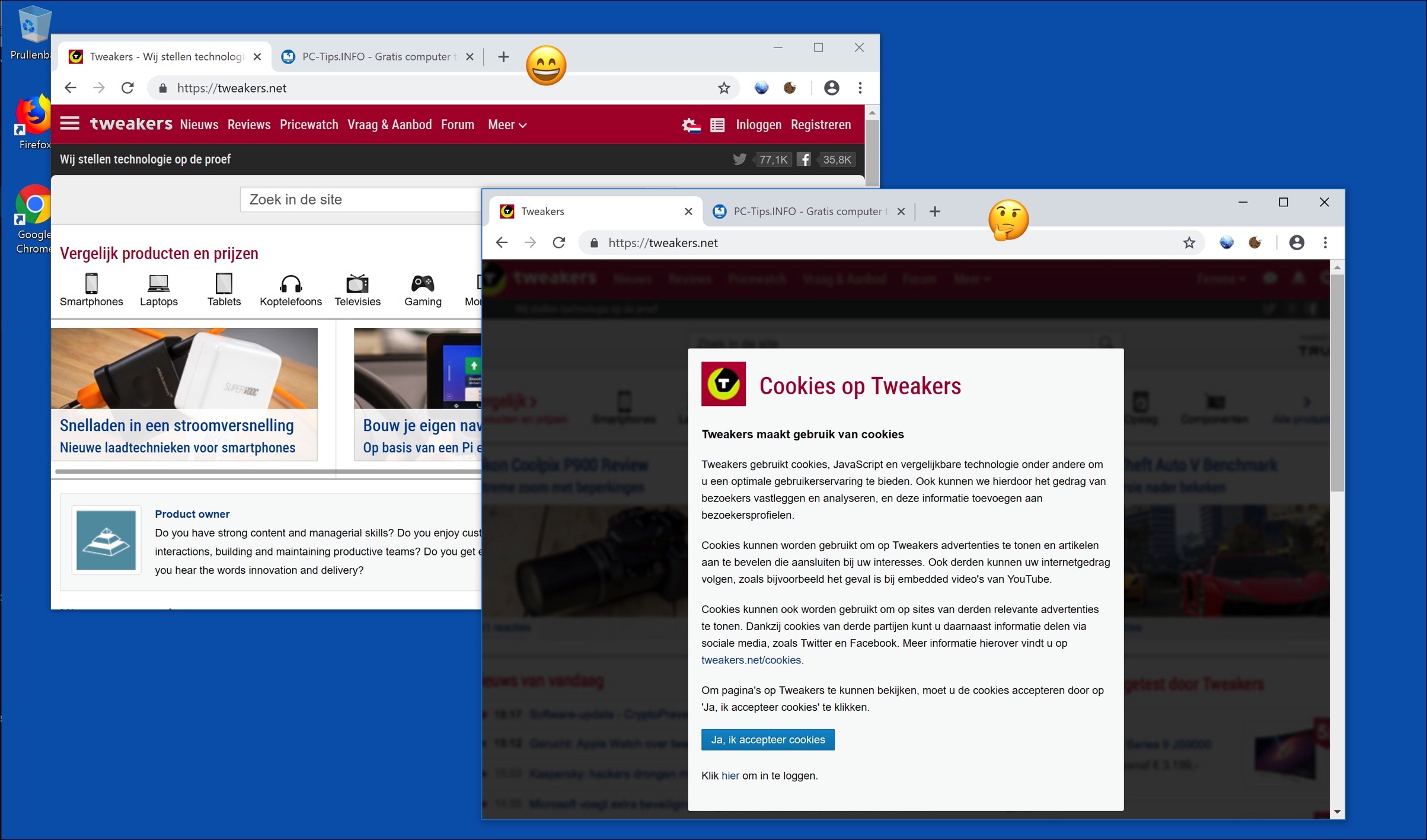 masquer les notifications de cookies chrome