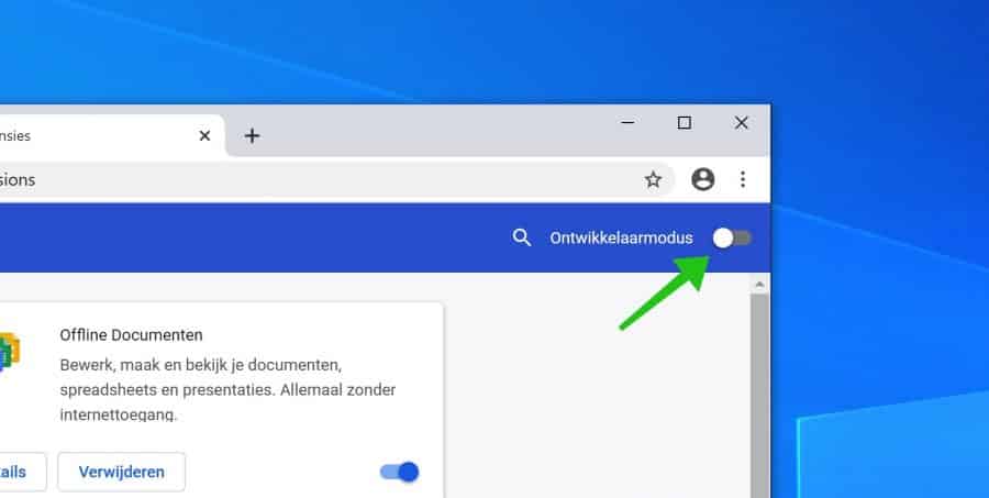 Turn on Google Chrome developer mode