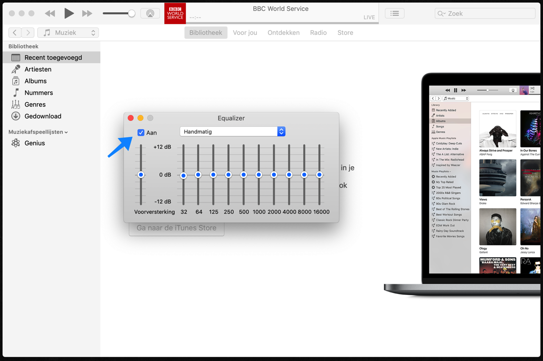 ajustar el volumen de iTunes mac