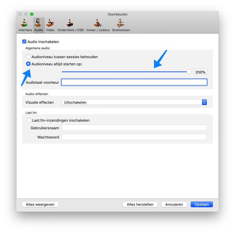 vlc augmenter le volume mac