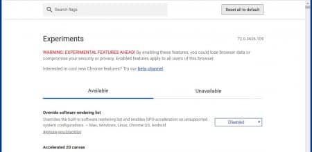 google chrome experimenten