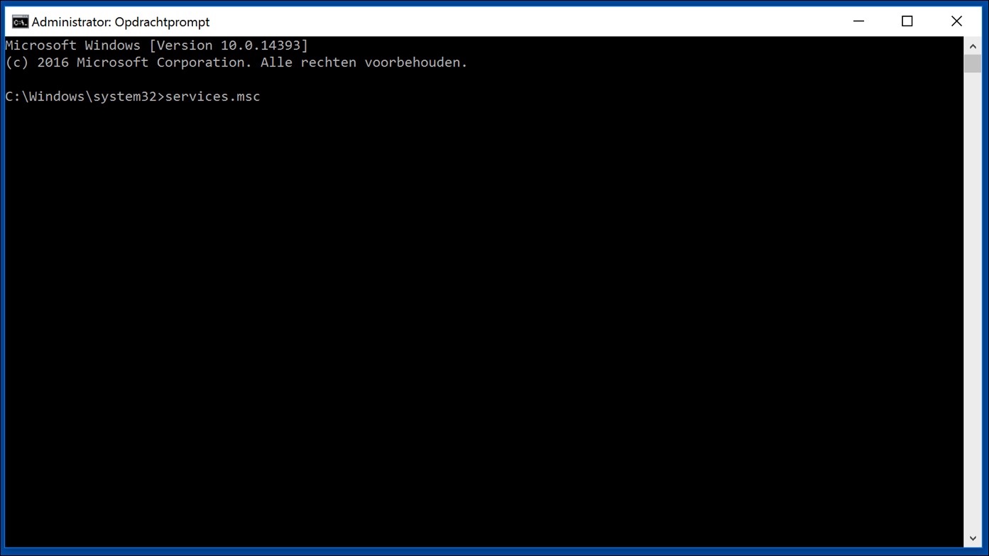 open command prompt services