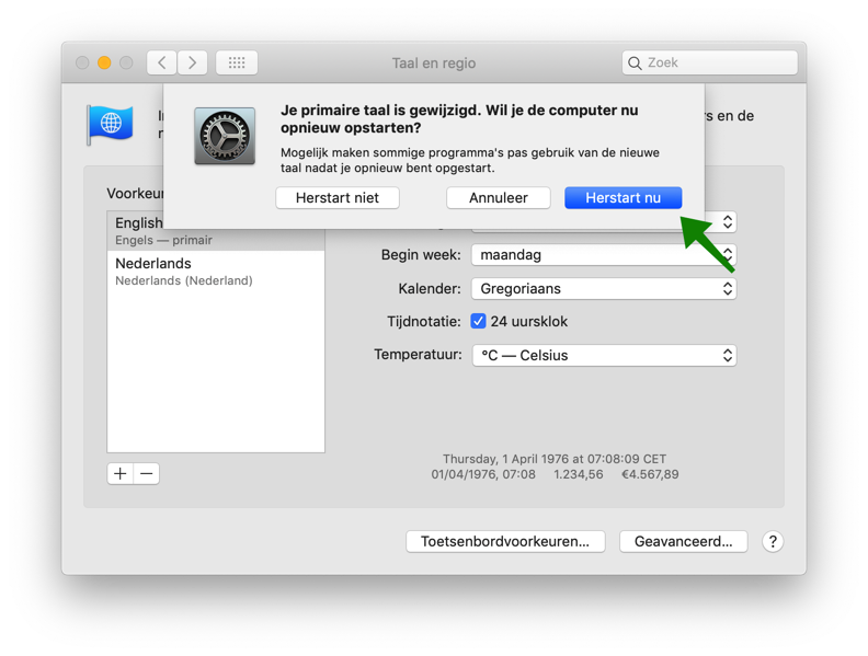 change primary language mac