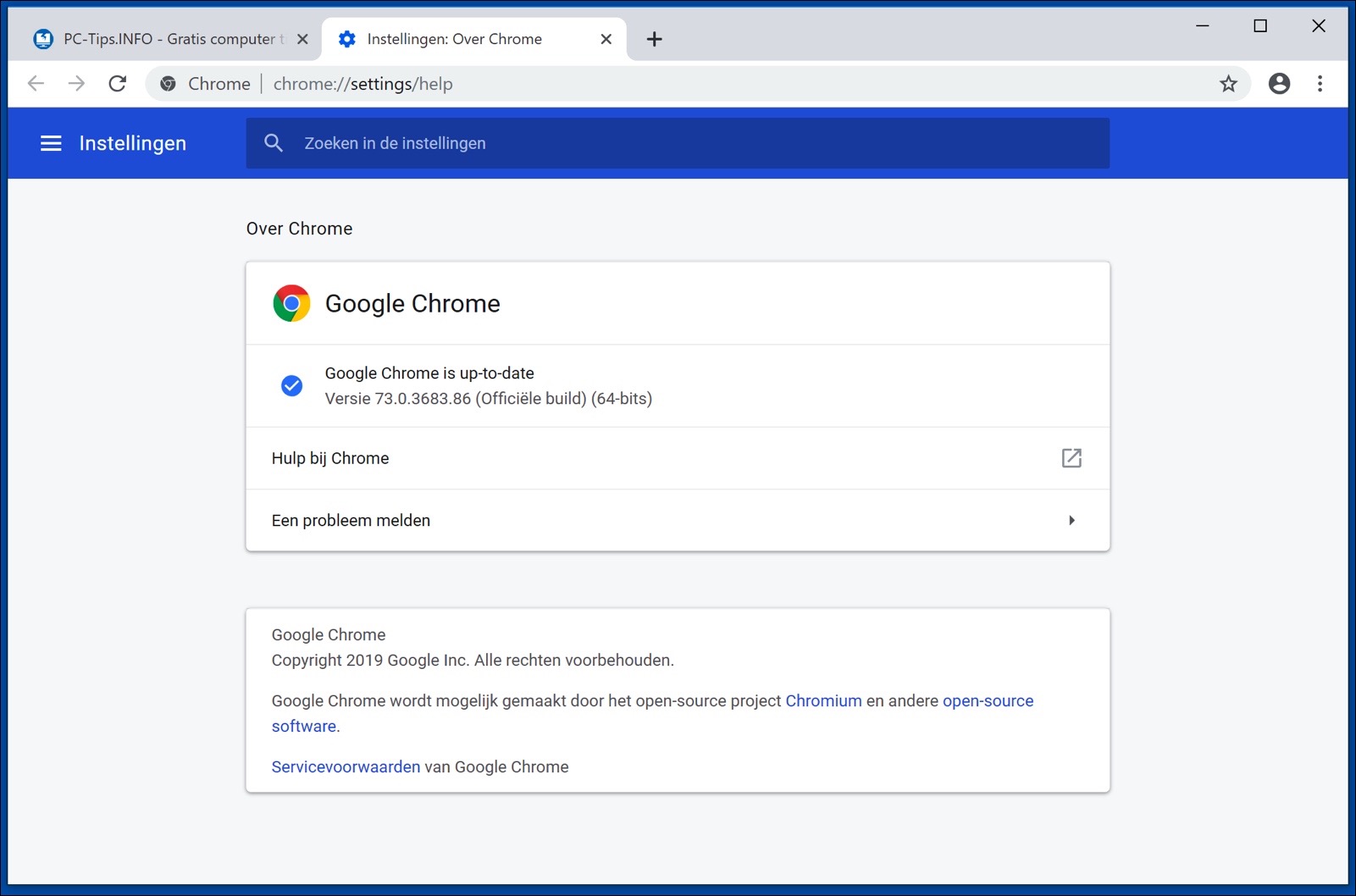 atualização do google chrome versão mais recente