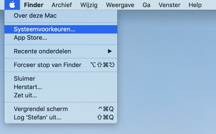 systeemvoorkeuren mac