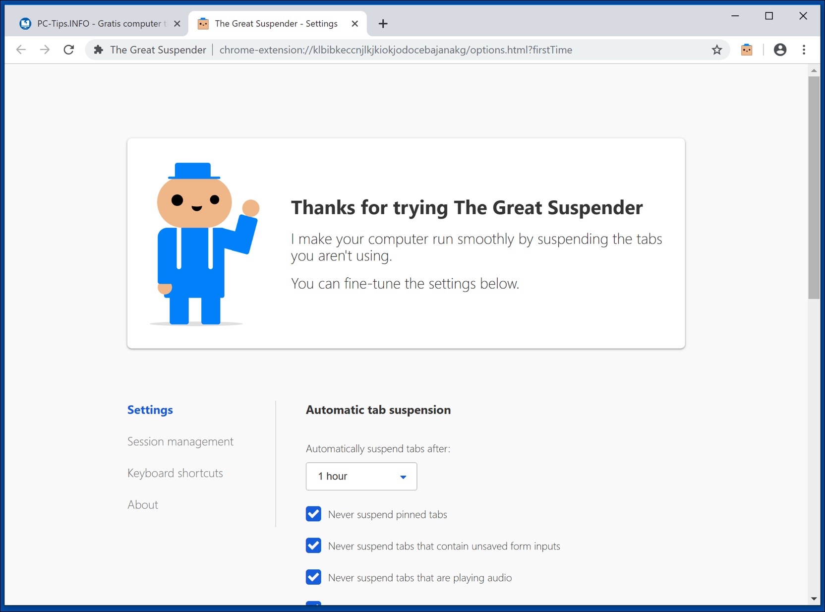 the great suspender google chrome