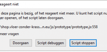 Waarschuwing script reageert niet Firefox