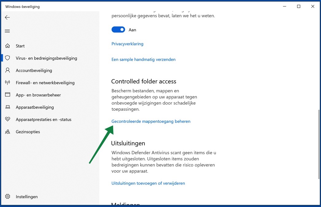 acceso controlado a carpetas windows 10