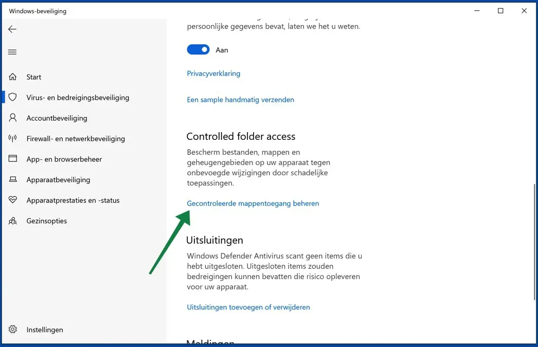 controlled folder access windows 10