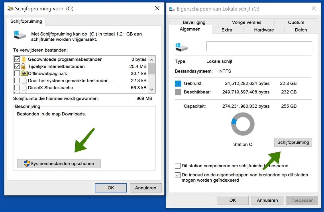schijfopruiming windows 10