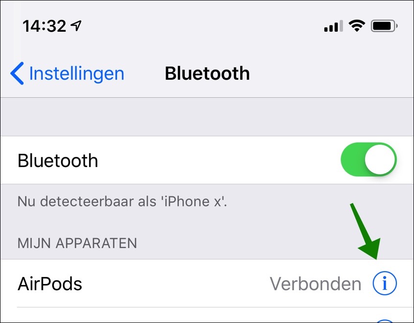 airpods bluetooth aanzetten