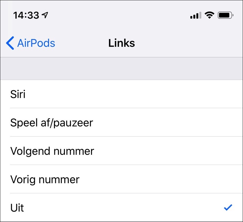 modifier les paramètres des Airpods en appuyant deux fois