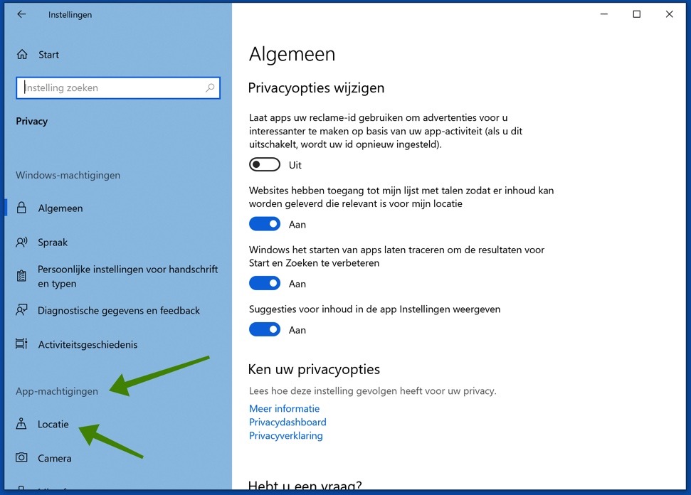 paramètres de localisation Windows 10