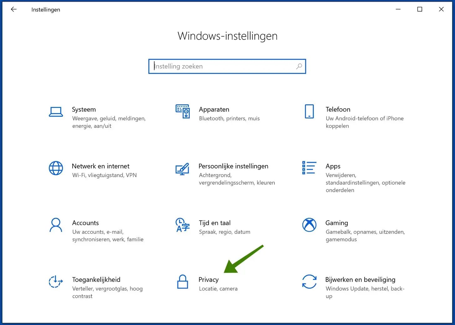 privacy instellingen windows 10