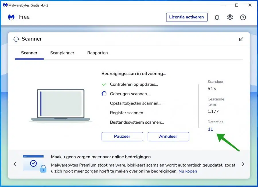 Malwarebytes yahoo virus detectie