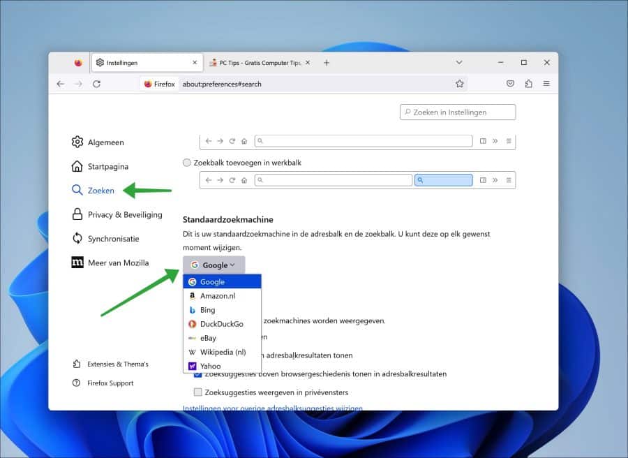 Changer le moteur de recherche par défaut dans Firefox de Yahoo à Google