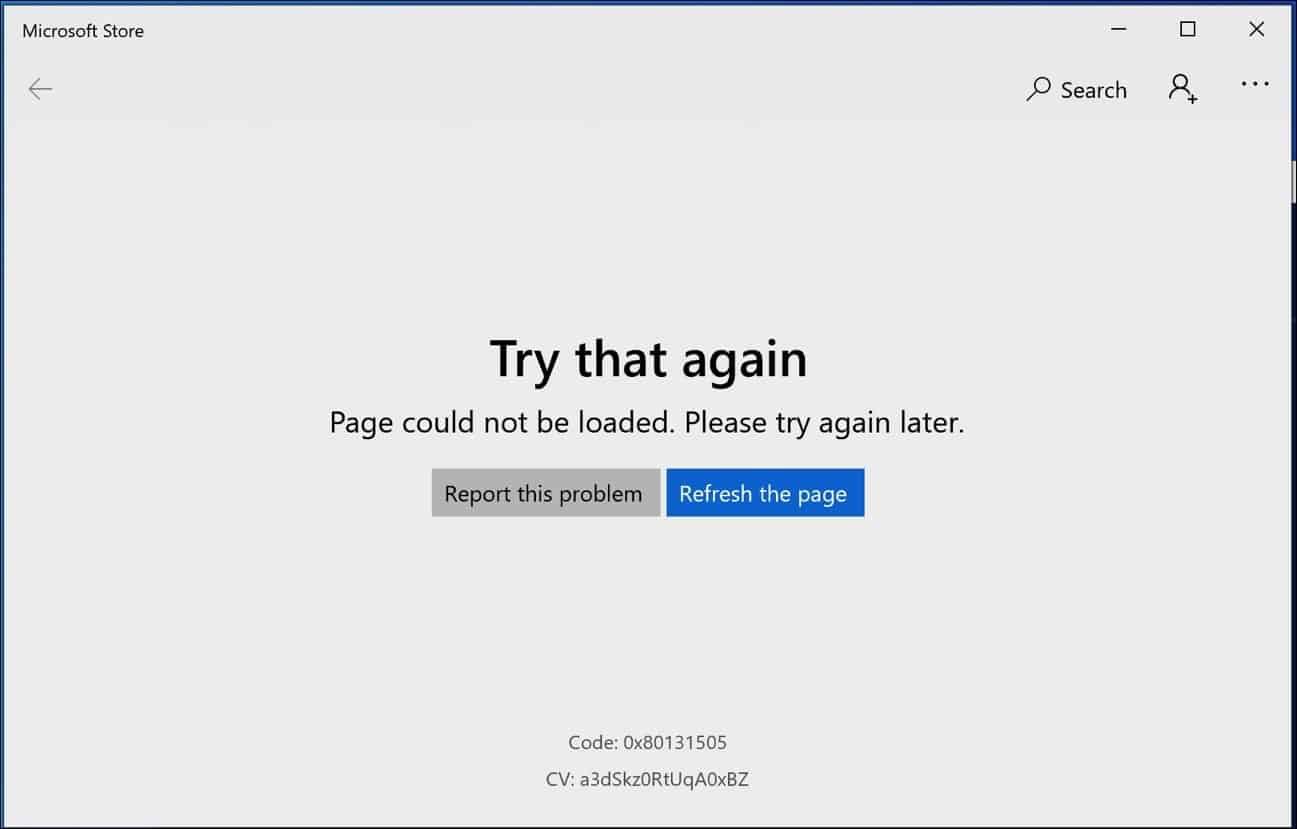 microsoft store error code 0x8013150