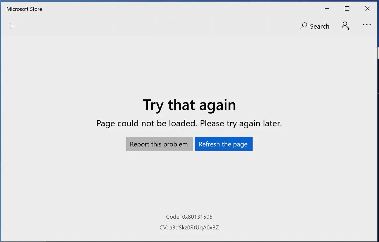 microsoft store error code 0x8013150