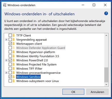 Installieren Sie die Windows-Sandbox