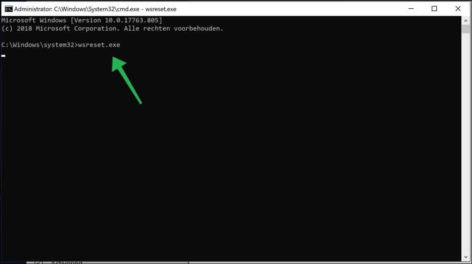 wsreset magasin Windows