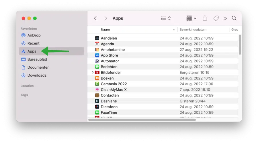 Apps op een Mac
