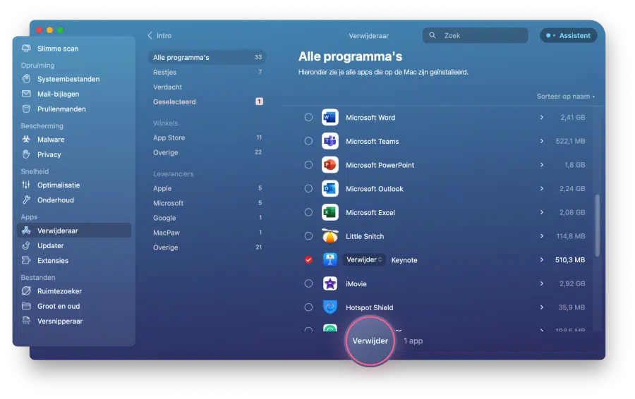 Mac software verwijderen met CleanMyMac