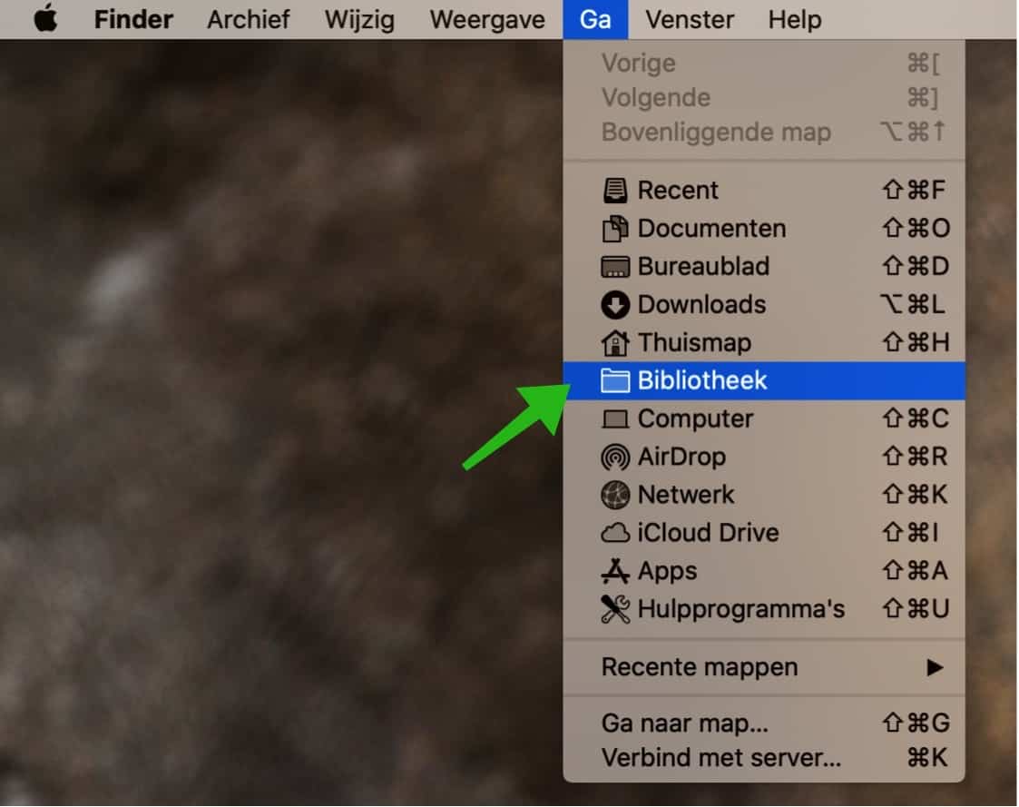 finder bibliotheek mac osx