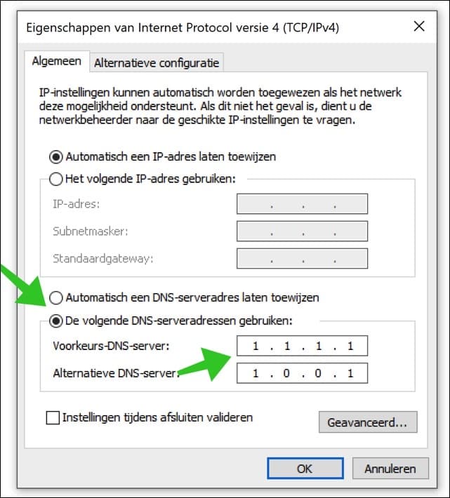 windows 10 tcp ip properties