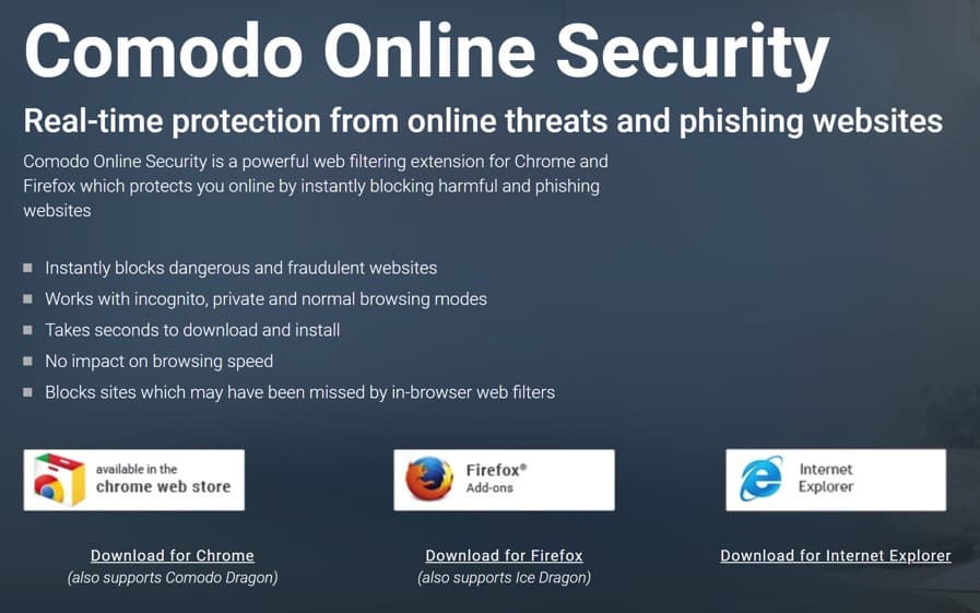 Seguridad en línea de Comodo