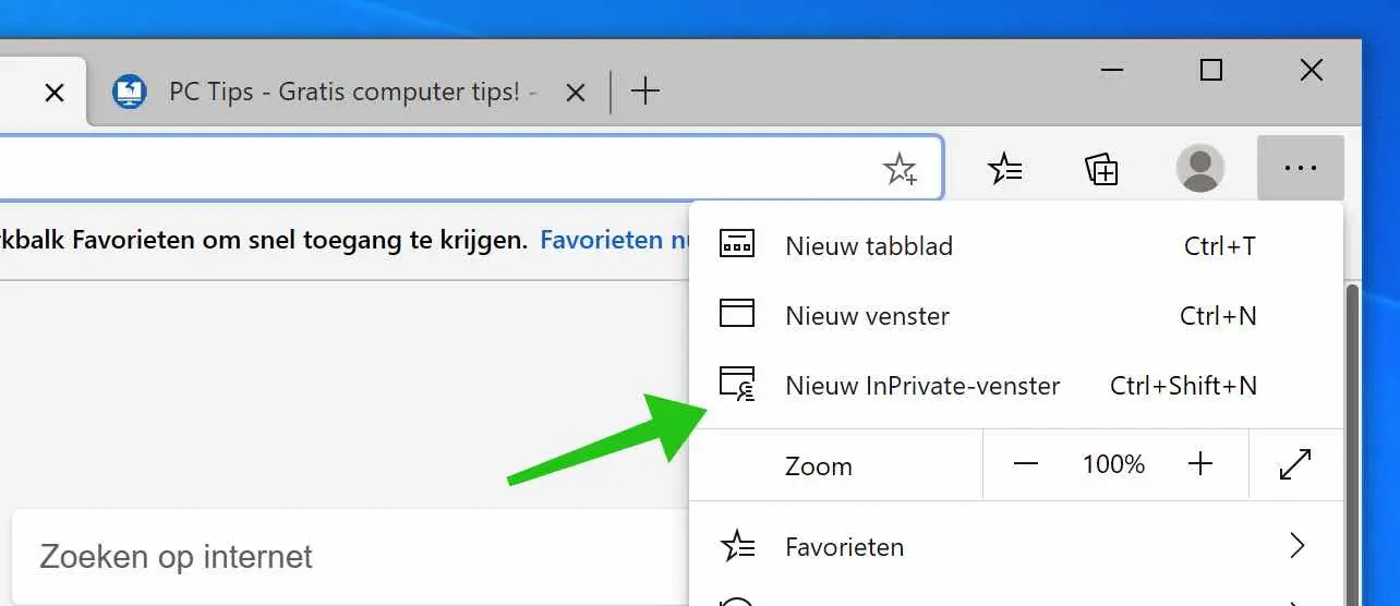 Nieuw InPrivate-venster