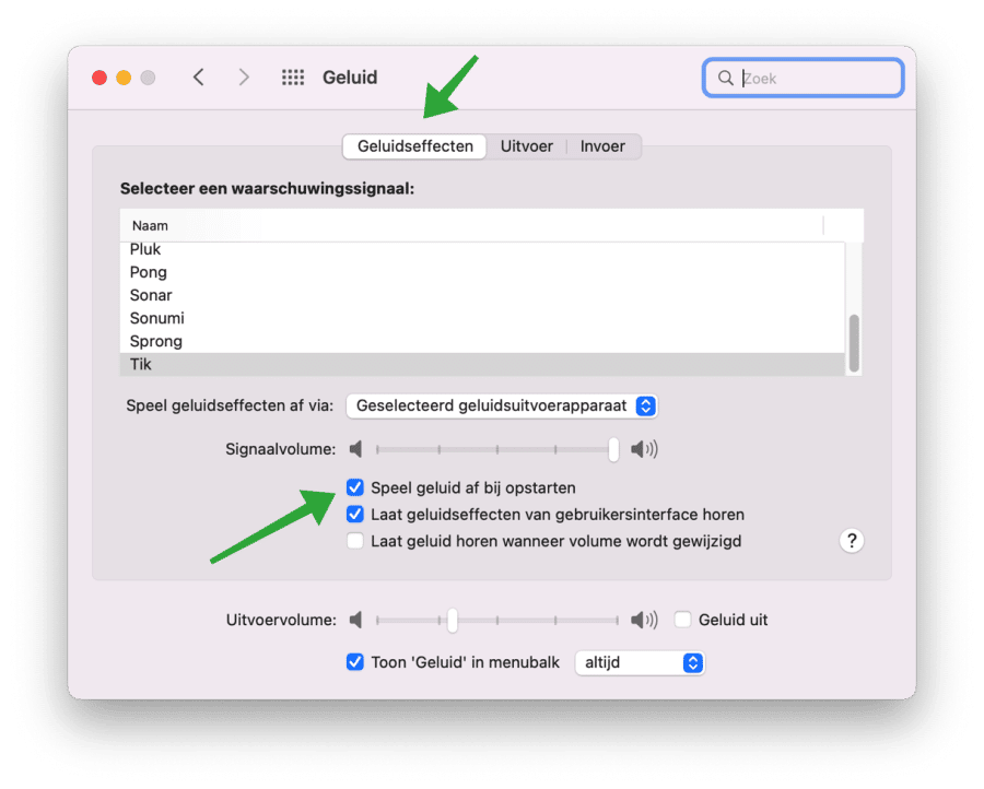Opstart geluid aanzetten op Mac