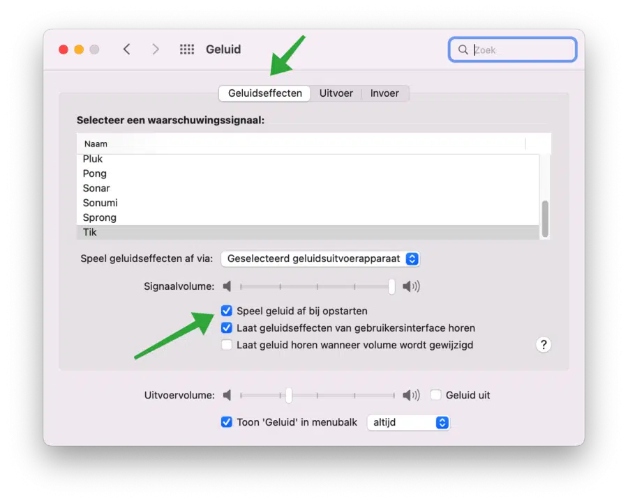 Opstart geluid aanzetten op Mac