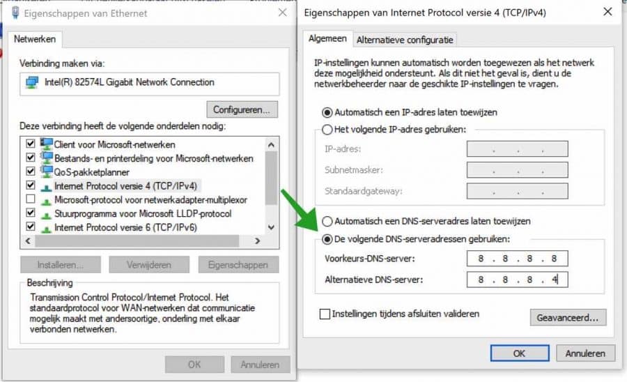 DNS server wijzigen