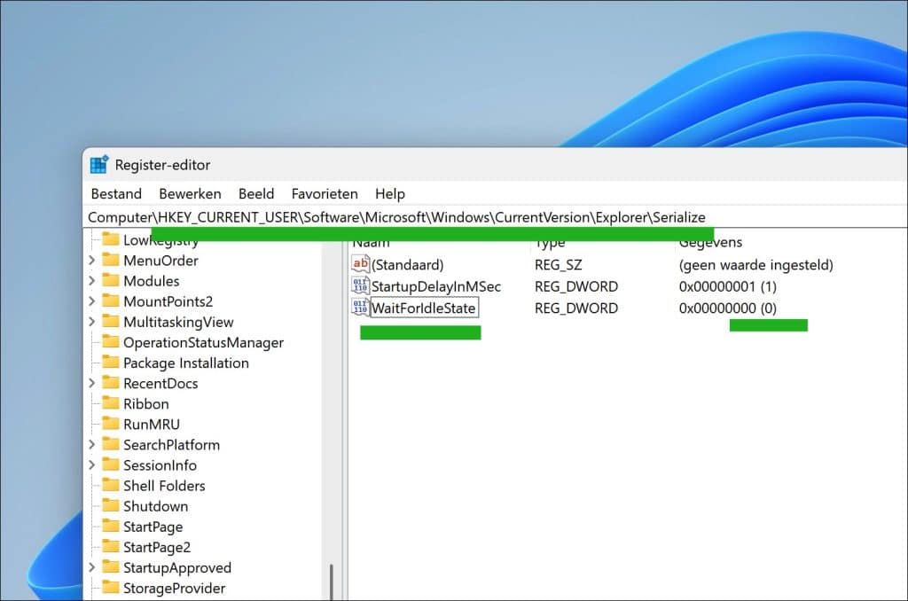 Opstartvertraging uitschakelen in Windows 11