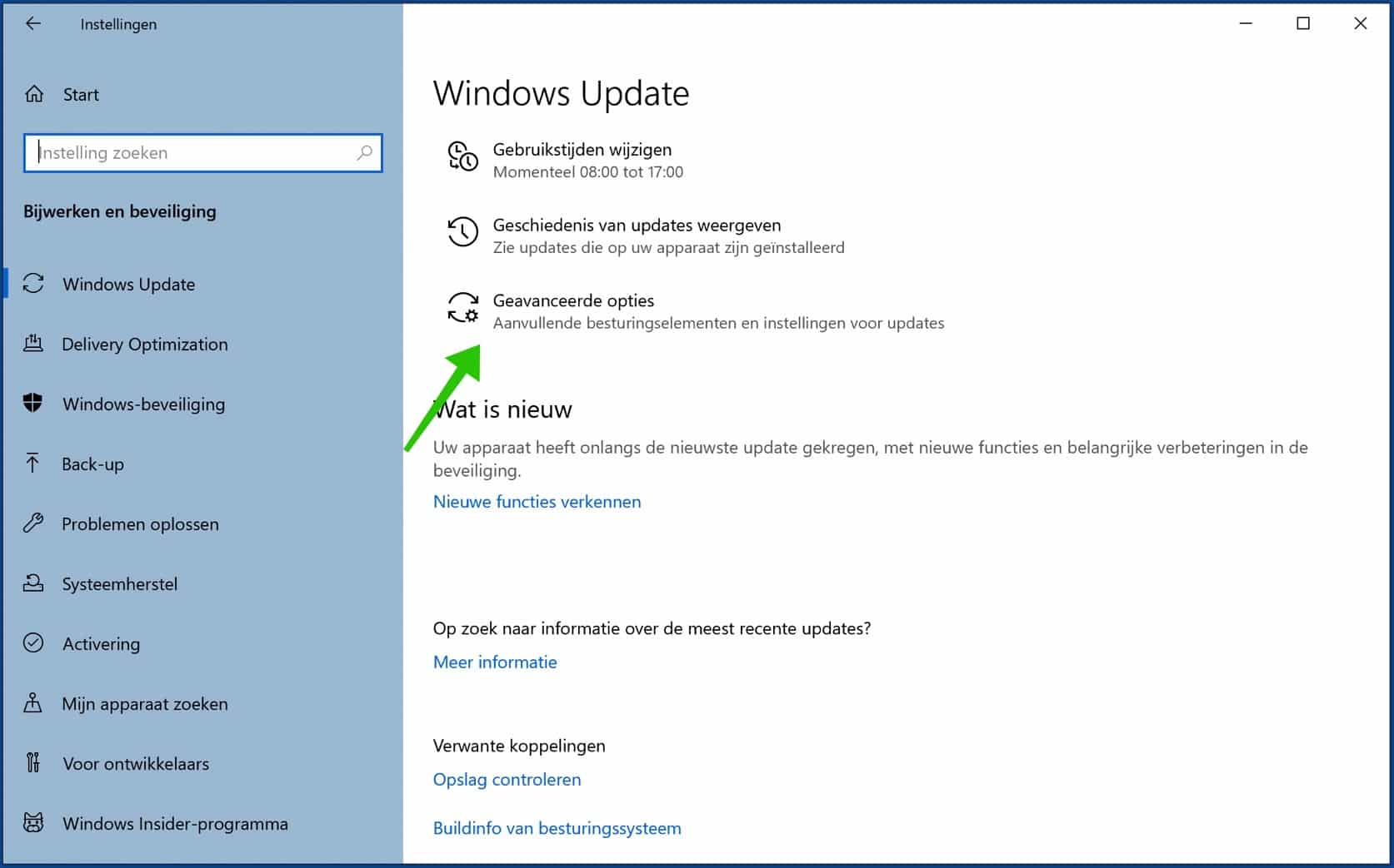 geavanceerde windows update instellingen