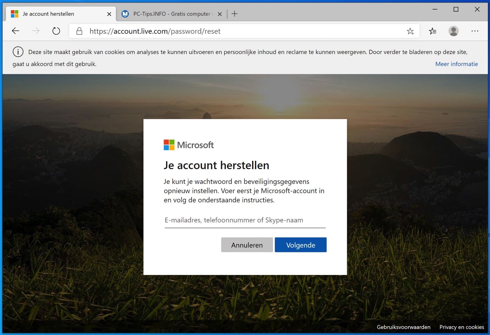 Wiederherstellung des Microsoft-Kontokennworts