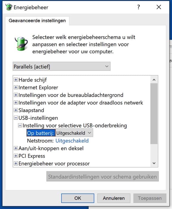 Disable selective USB interrupt