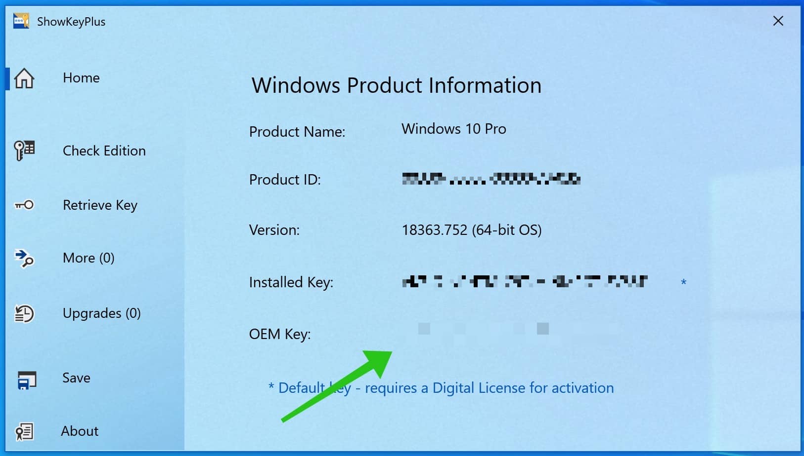 licencia OEM del software showkeyplus