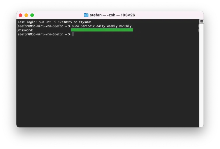 sudo periodic daily weekly monthly