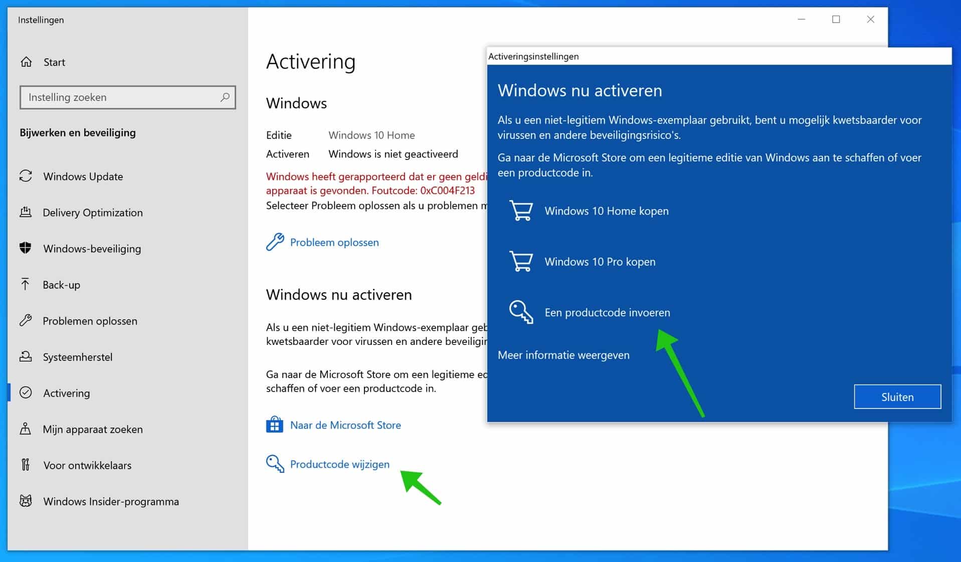 Windows 10 product key change