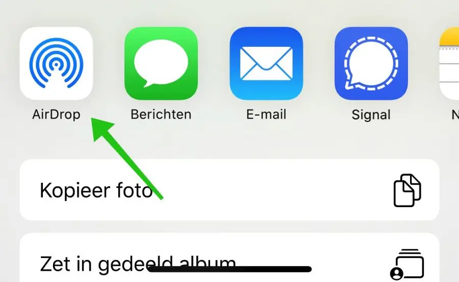 airdrop bestand delen iphone ipad