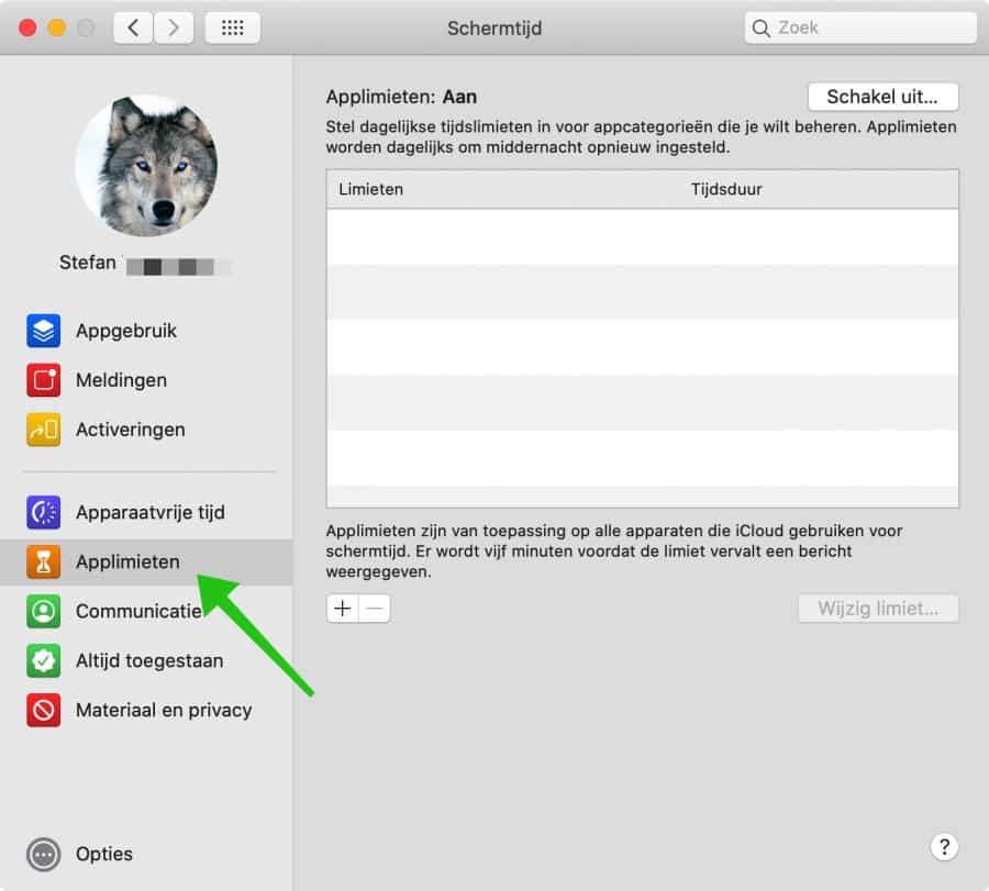 applimieten schermtijd mac