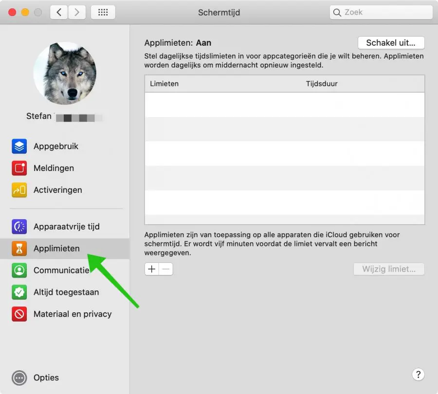 applimieten schermtijd mac