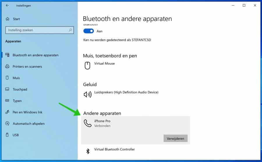 bluetooth apparaat kopellen