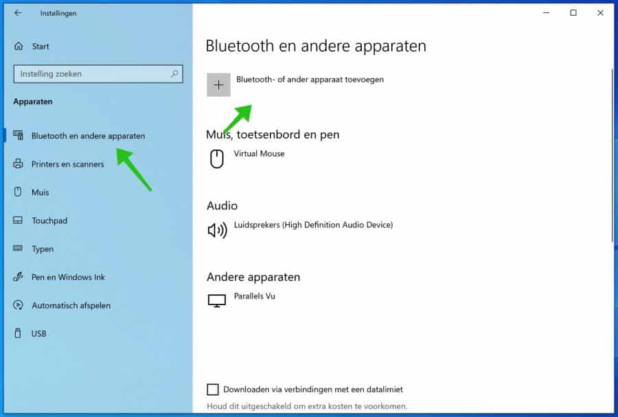 bluetooth inschakelen