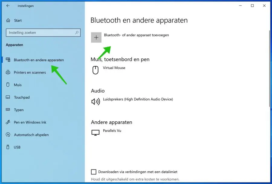 bluetooth inschakelen
