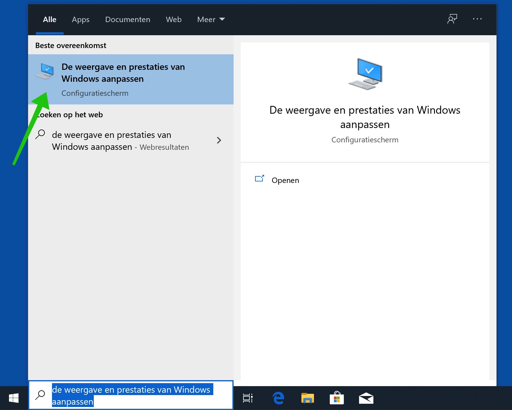 de weergave en prestaties van Windows aanpassen