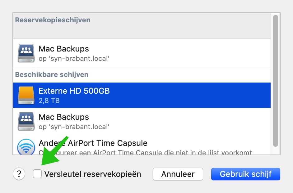 reservekopieen maken mac