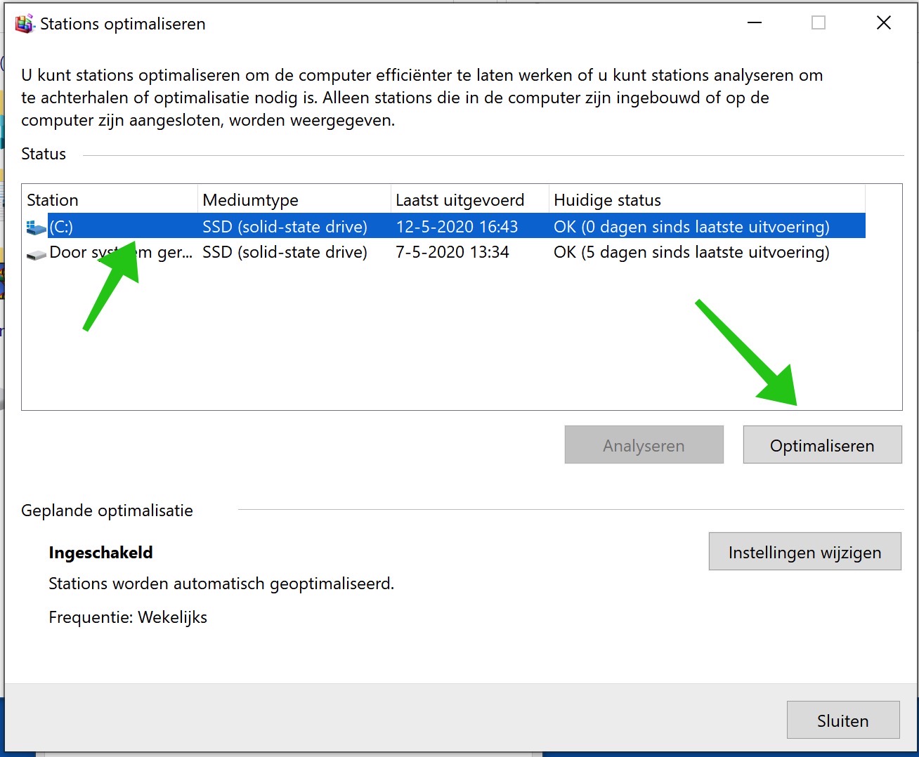 schijf optimaliseren windows 10