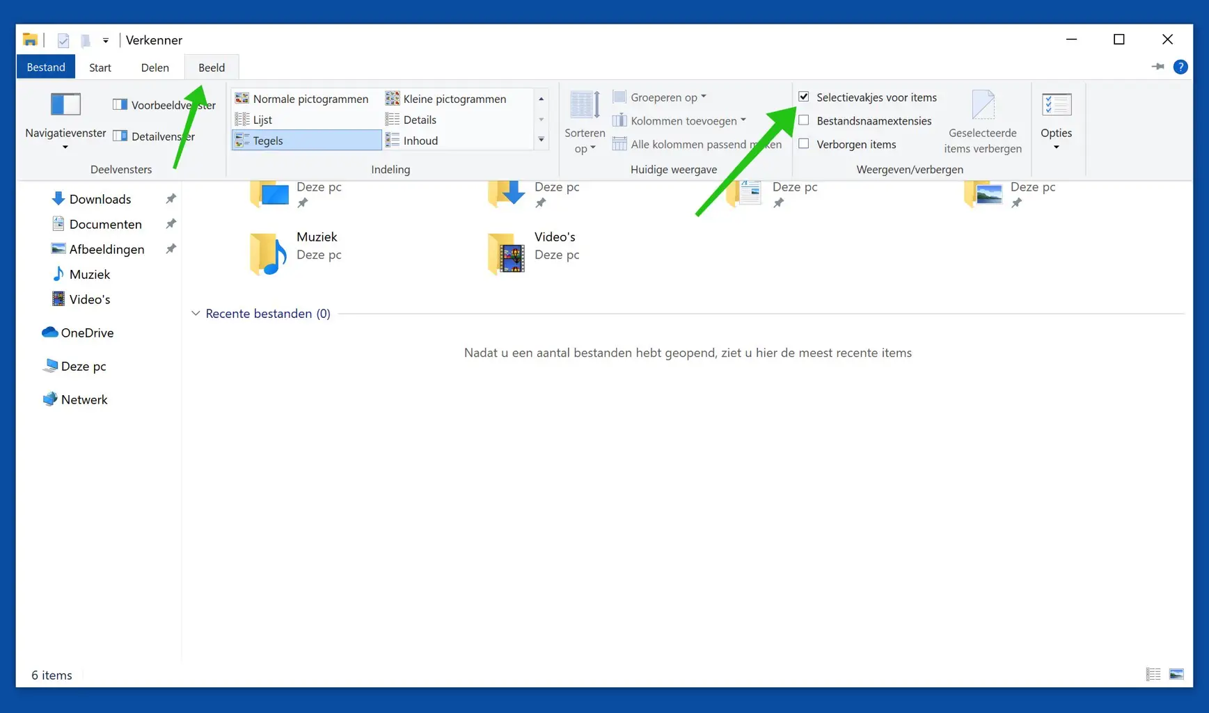 selectievak uitschakelen windows